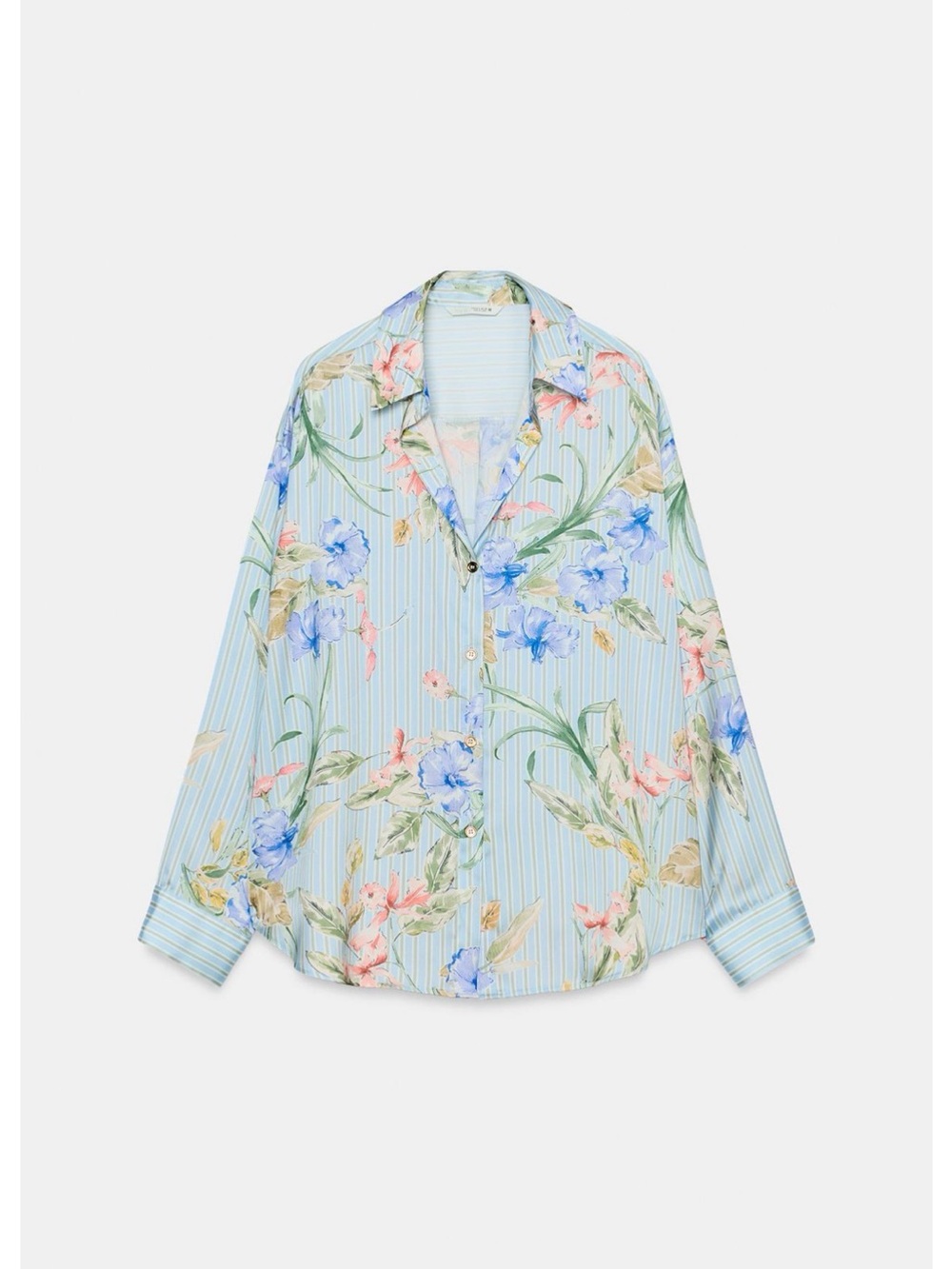 Zara floral print satin effect shirt 3564/119